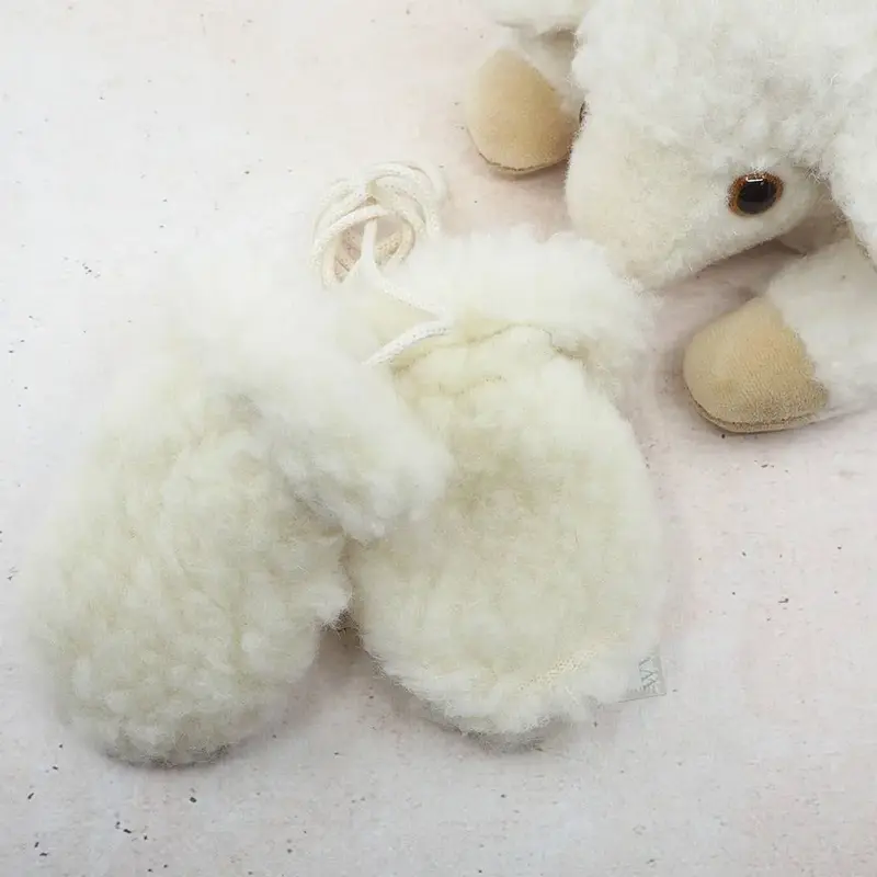 Moufles en laine vierge Bébé Saling - Naturel