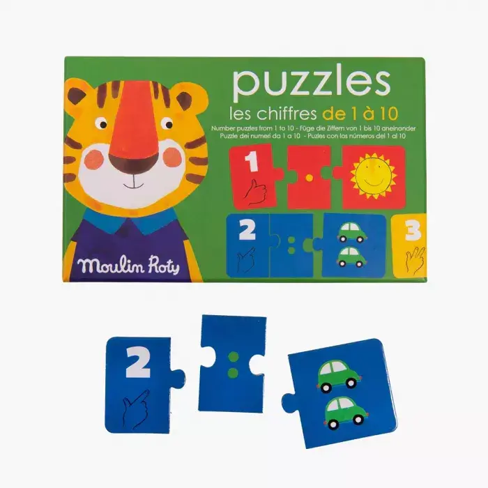 Moulin roty les popipop puzzle chiffres 1 à 10 - 2 ans+