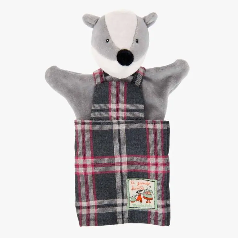 Moulin roty - marionnette Victor le blaireau - naissance+