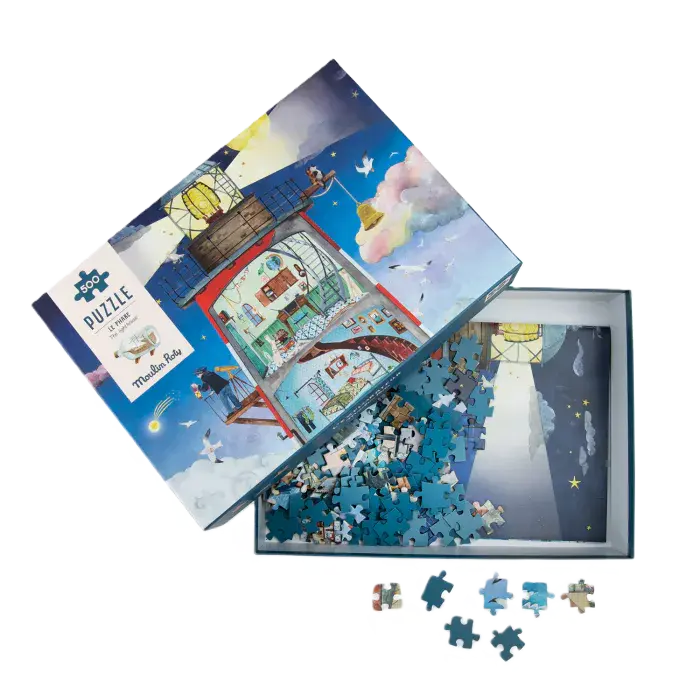 Moulin roty - puzzle - le phare - 500 pièces -le jardin du moulin - 7ans+