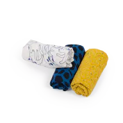 Moulin roty - set de 3 langes imprimés - puce et pilou - 👶Naissance +