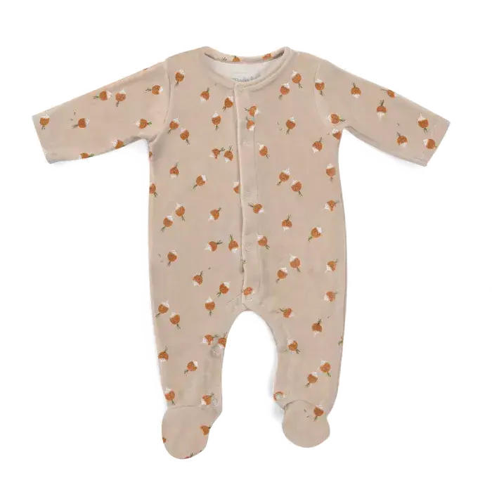 Moulin roty - Trois petits lapins Pyjama velours motif radis - naissance+