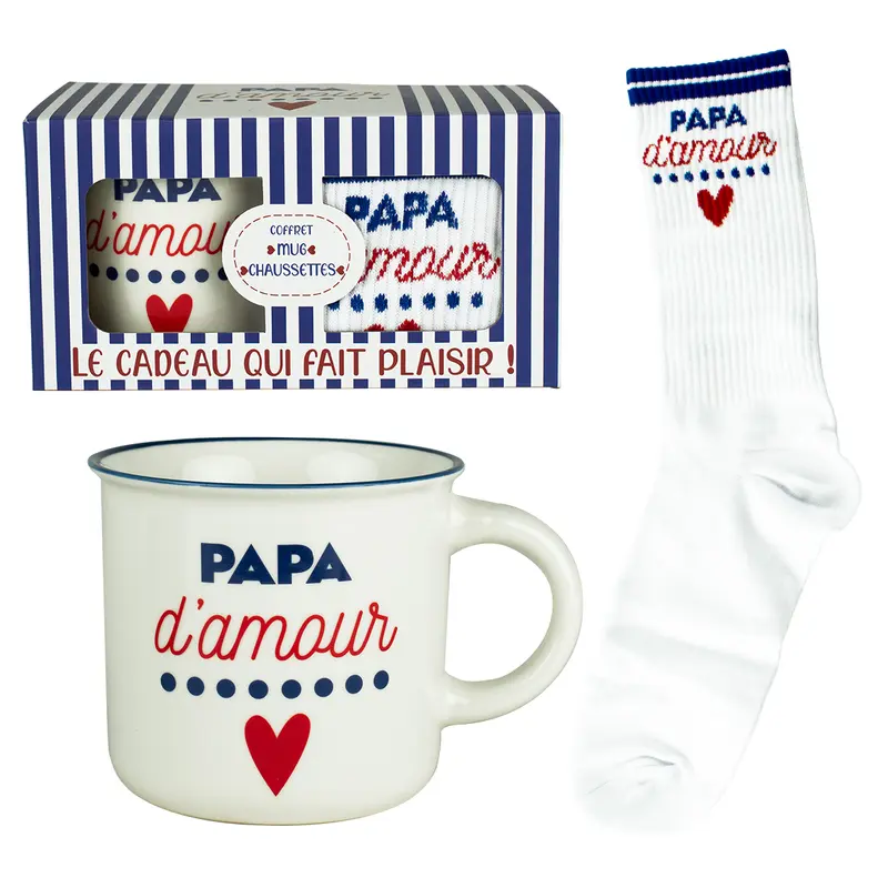 Mug avec Chaussette Papa d'Amour - Petits Messages