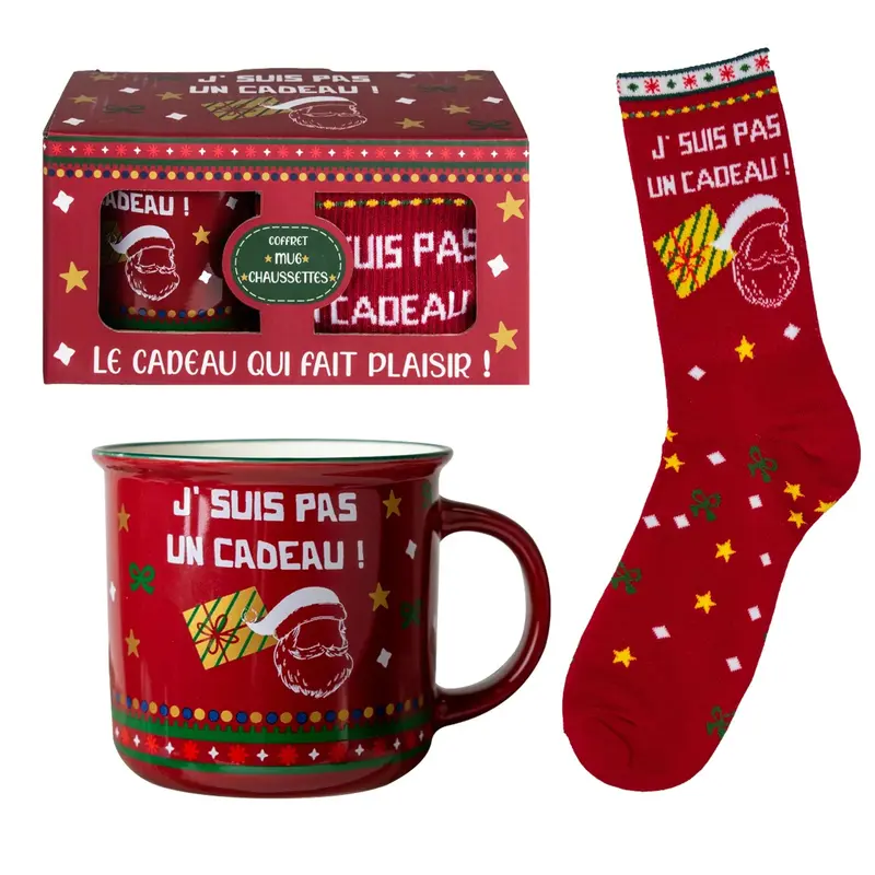 Mug avec Chaussette Pas un cadeau - Petits Messages