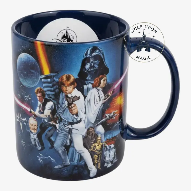 Mug Céramique Star Wars Luke Leia Han Solo Dark Vador Bleu Marine Disney — Disneyland Paris
