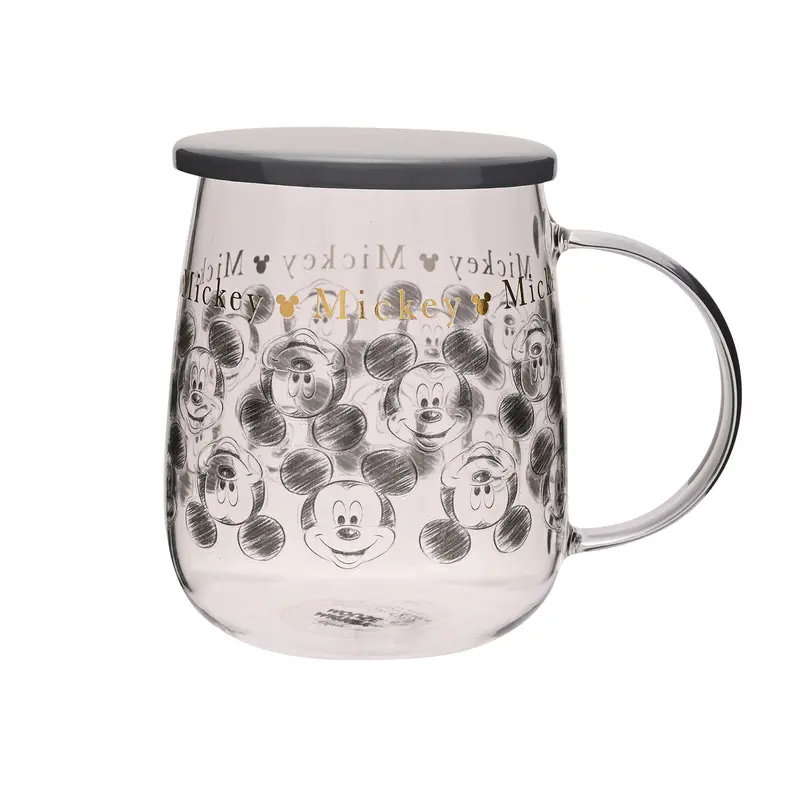 Mug en verre Mickey avec couvercle – 540 ml
