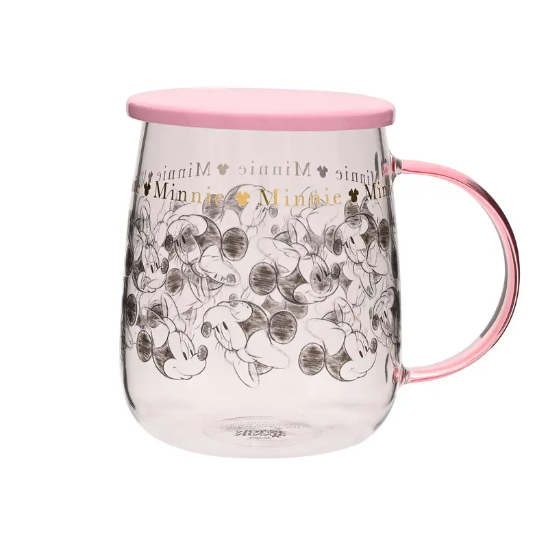 Mug en verre Minnie avec couvercle – 540 ml