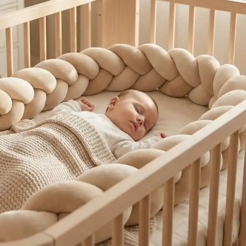 Natte de lit Beige | Tresse de Protection Bébé