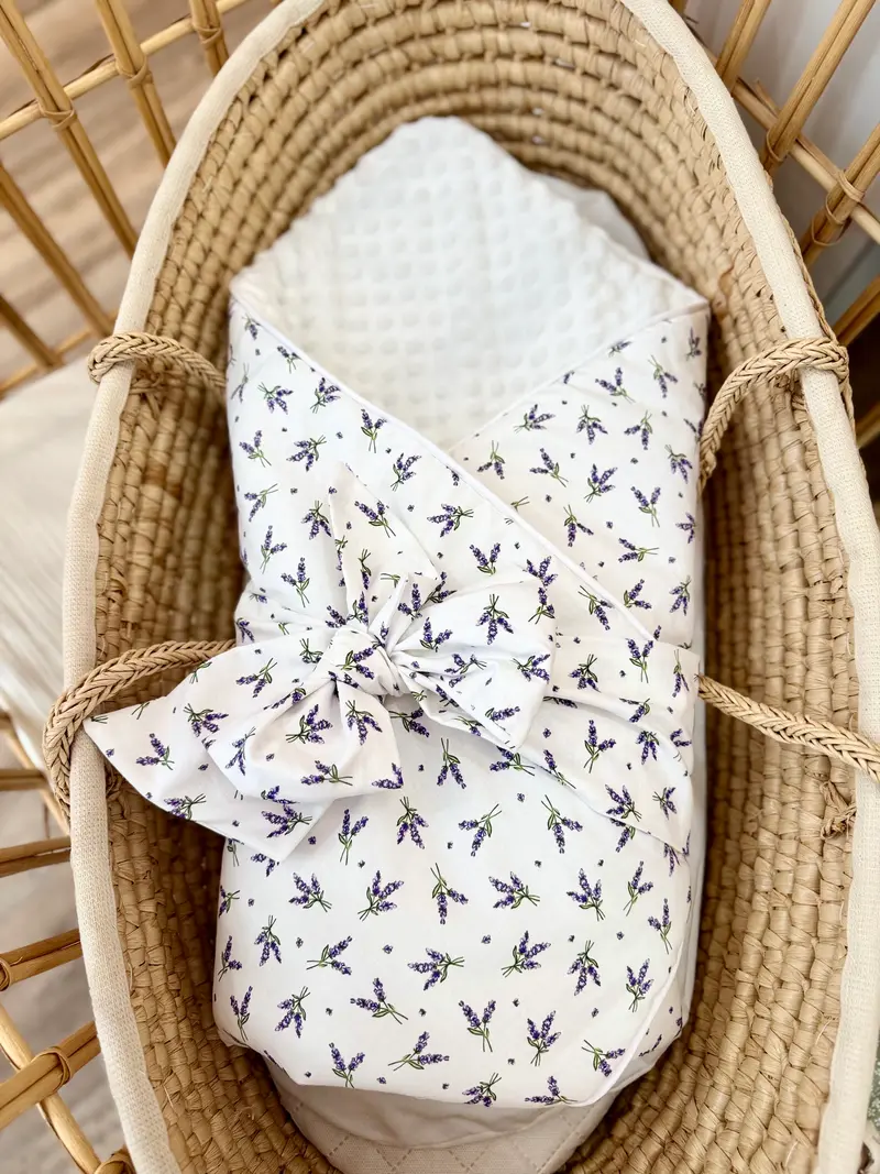 Nid d'ange bébé d'emmaillotage -LAVANDES | Made in France