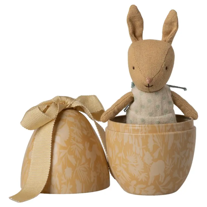 Œuf De Pâques Avec Lapin Micro, Petit – Jaune Crème