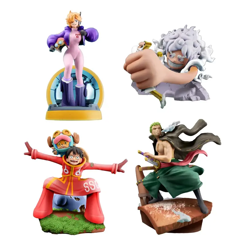 One Piece - Petitrama x4 Figurines - Logbox Re Birth Egghead