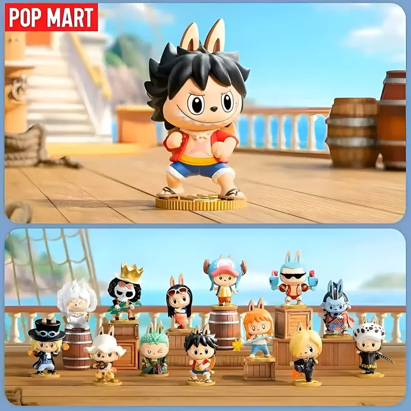 One Piece x Pop Mart - Figurine Kawaii Labubu The Monsters - Boîte Mystère