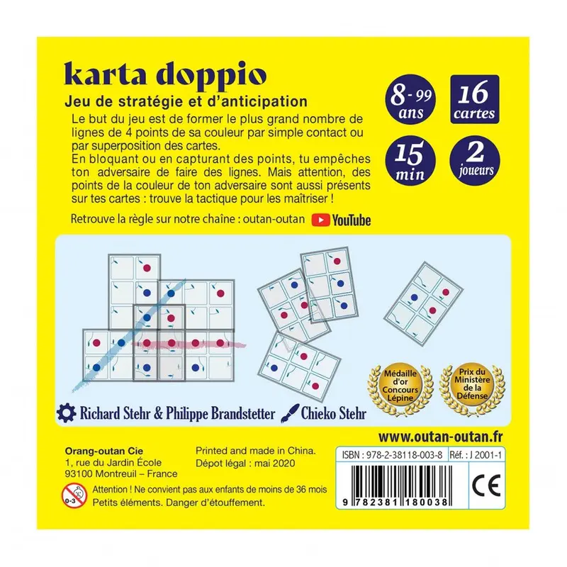 orang outan - Karta doppio - jeu de cartes 👦8 ans+