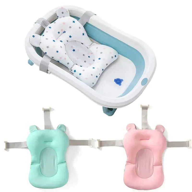 Oreiller baignoire nouveau-né antidérapant - coussin soutien corps bébé siège bain pliable tapis