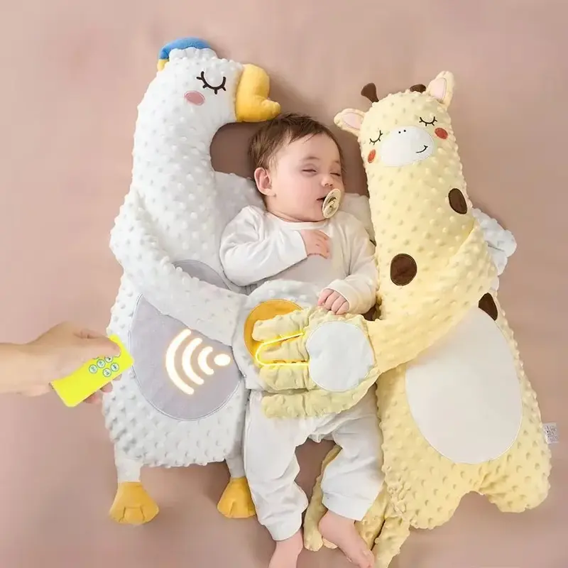 Oreiller calmant nouveau-né tapotement doux - poupée palmier électrique télécommande bébé