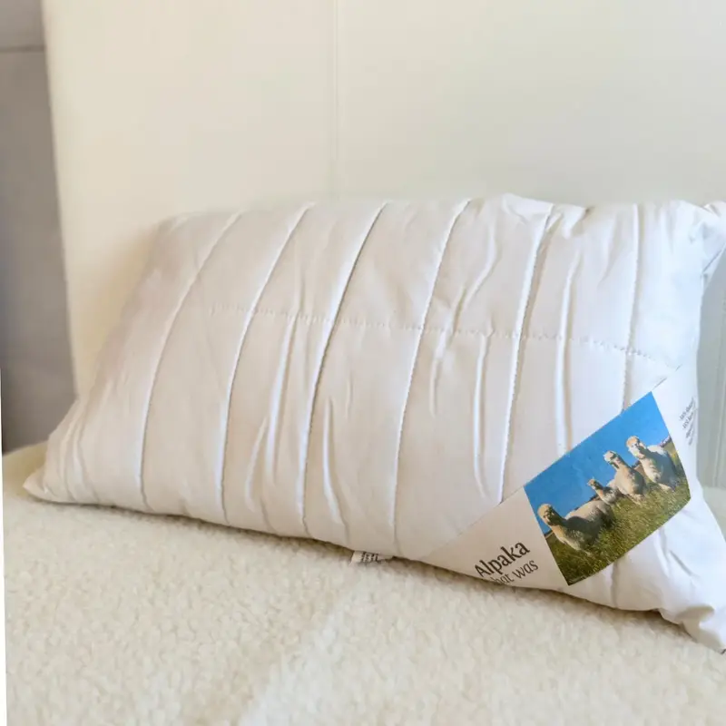 Oreiller matelassé Alpaga, laine vierge et pin cembro Sassoupi - 40x60cm