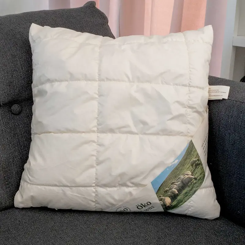 Oreiller matelassé laine bio & coton bio Sassoupi - 40x40cm