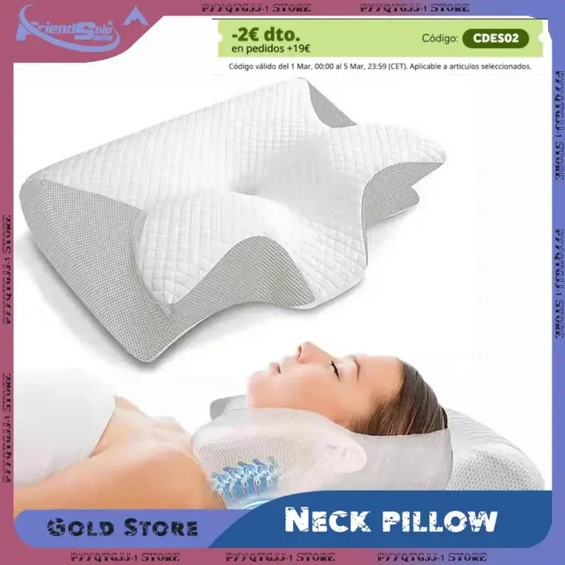 Oreiller mémoire de forme papillon soutien cervical soulagement douleurs nuque
