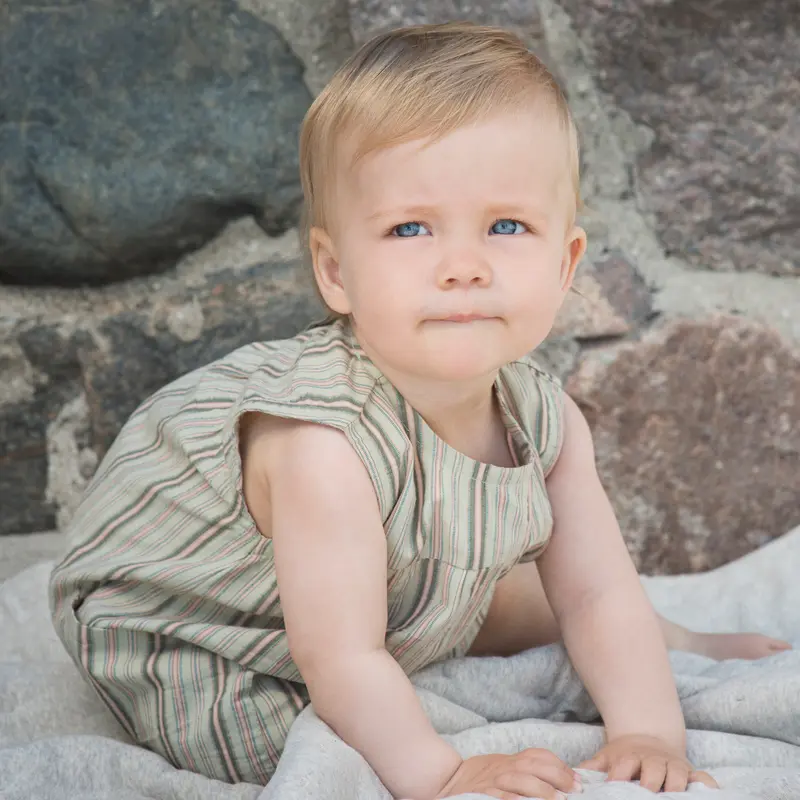 Organic Baby Balloon Romper - Summerstripe - 6-18m