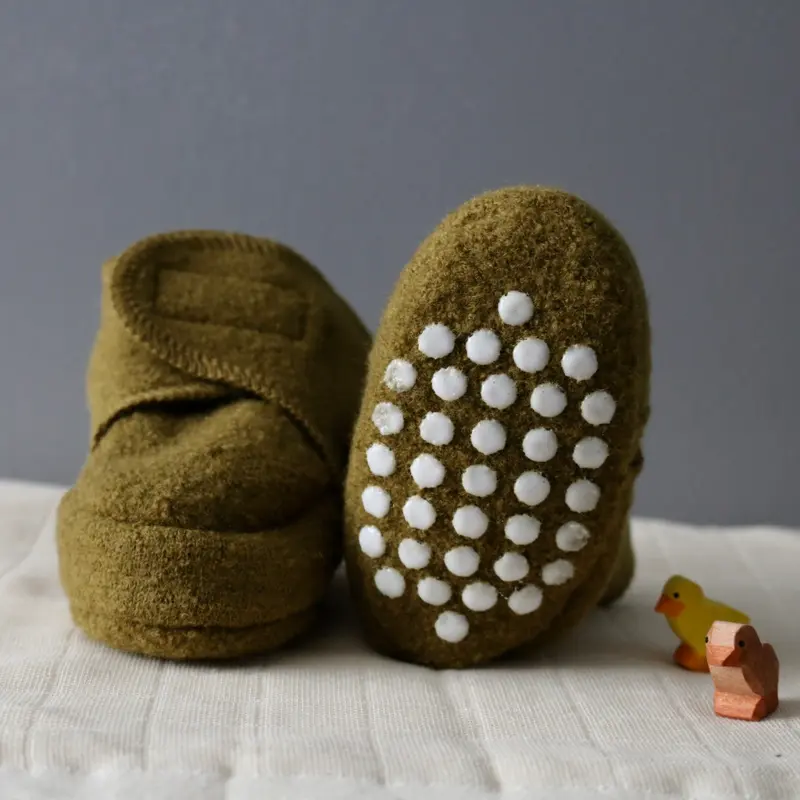 Organic Boiled Wool Booties - Assorted Colours - 4-12m