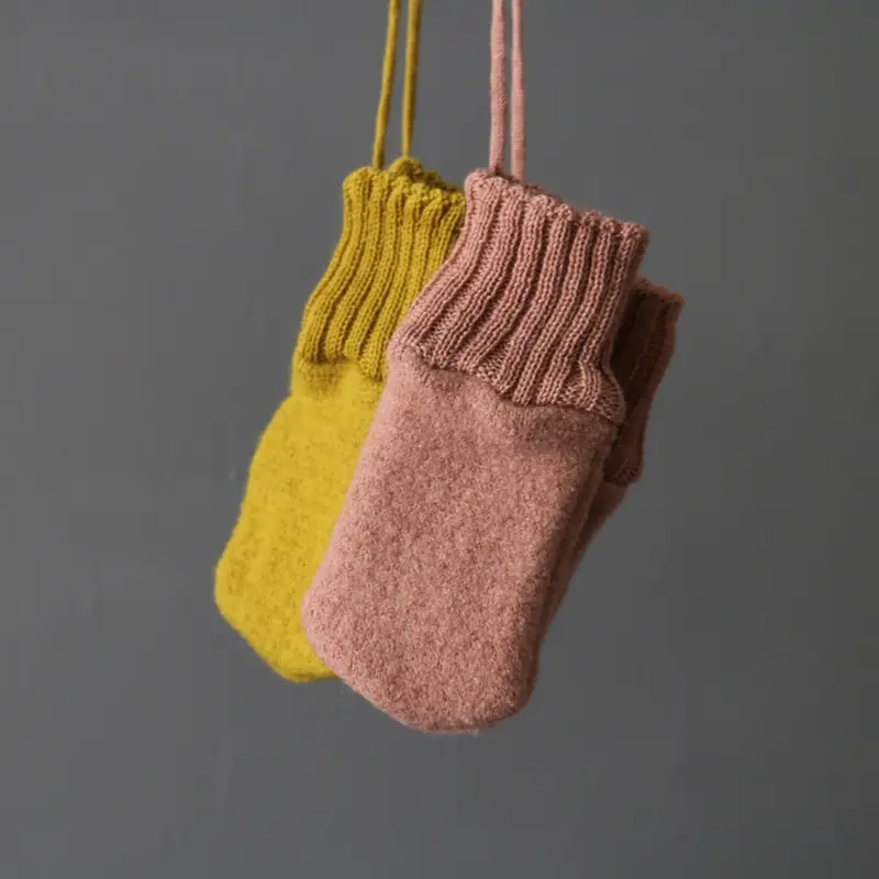 Organic Boiled Wool Mittens - Assorted Colours - 6m-6y