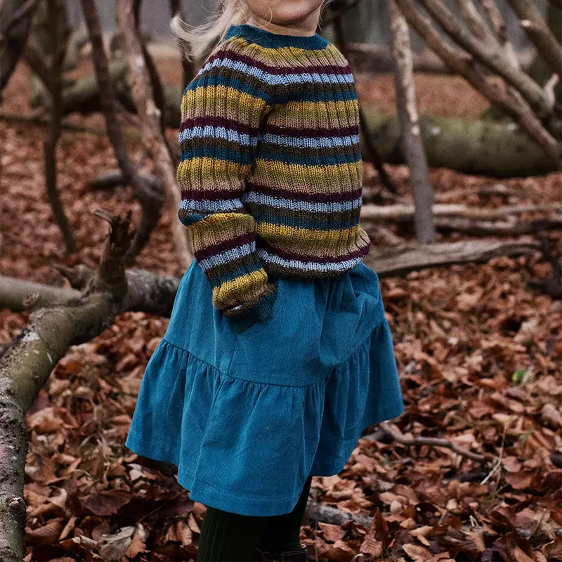 Organic Corduroy Flair Skirt - Baltic - 4-9y
