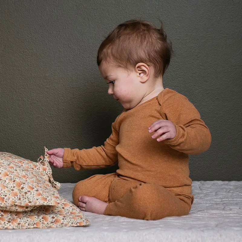 Organic Cotton Baby Body - Cashew - 0m-2y