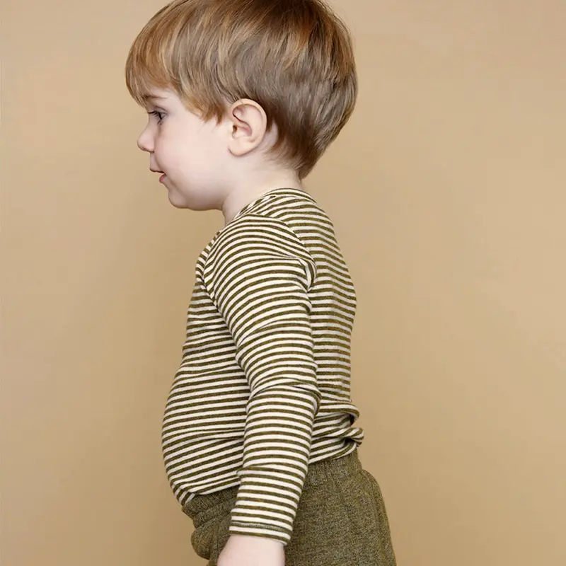 Organic Cotton Baby Body - Seaweed/OffWhite - 0m-2y