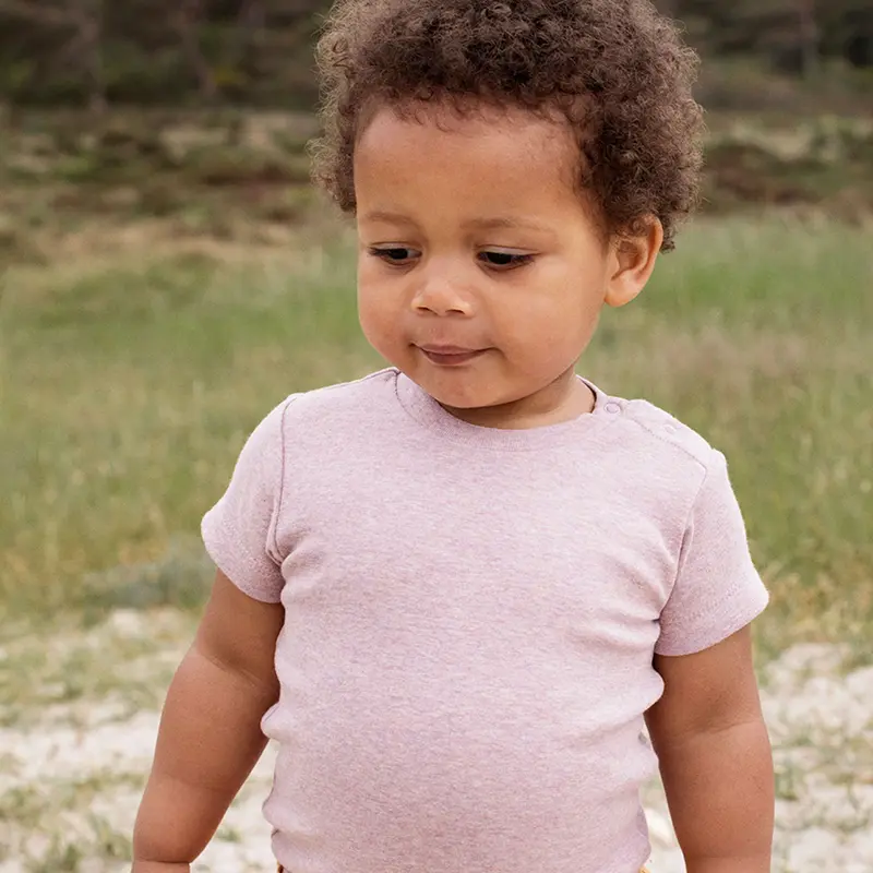 Organic Cotton Baby Body Short Sleeve - Lilac - 0m-2y