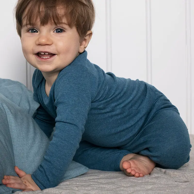 Organic Cotton Baby Body - Sky - 0m-2y