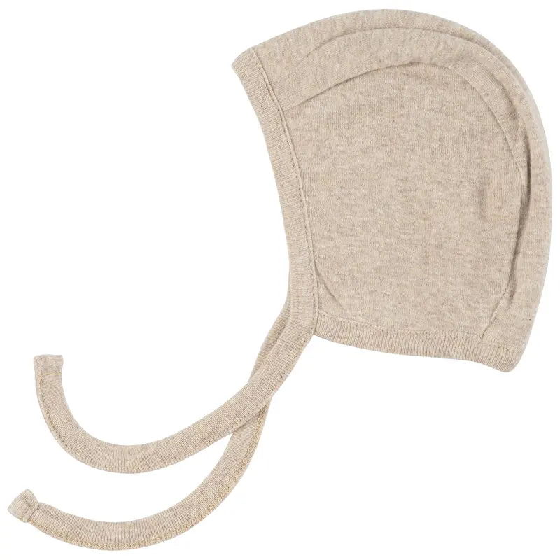Organic Cotton Baby Bonnet - Oat - Premature/Newborn