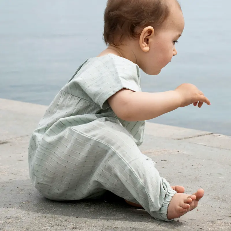 Organic Cotton Baby Puff Romper - Cloudlines - 0m-2y