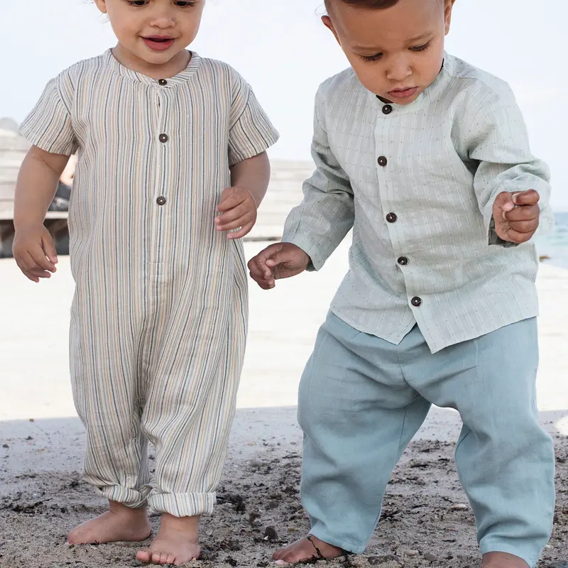 Organic Cotton Baby Romper - Multistripe - 3m-2y