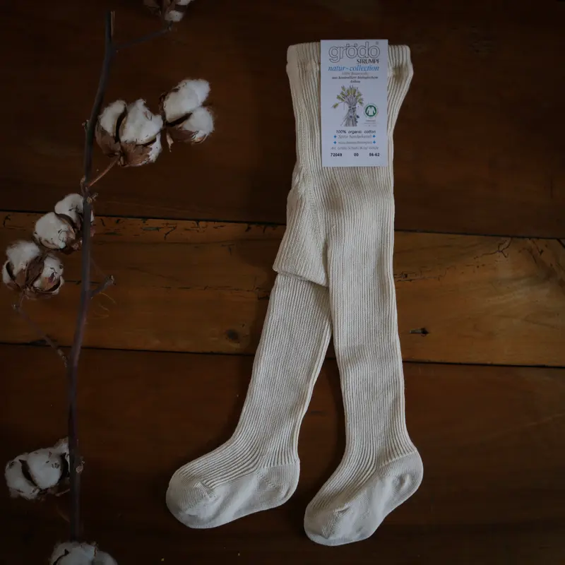 Organic Cotton Baby Tights - Ecru - 0-18m