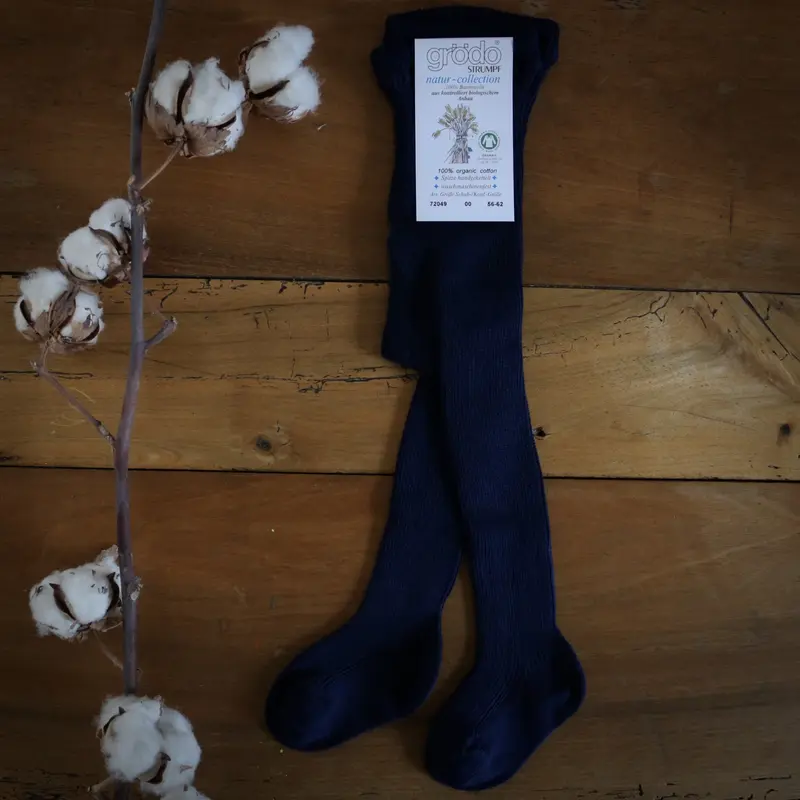 Organic Cotton Baby Tights - Navy - 0-18m