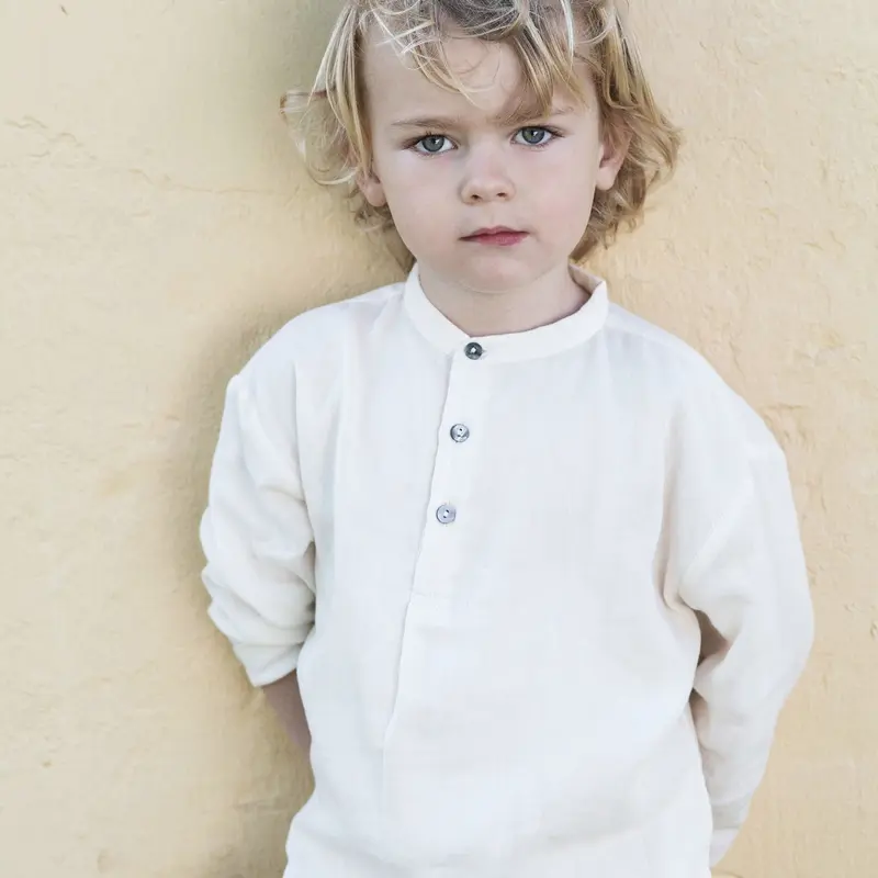 Organic Cotton Gauze Shirt - Creme - 7y only