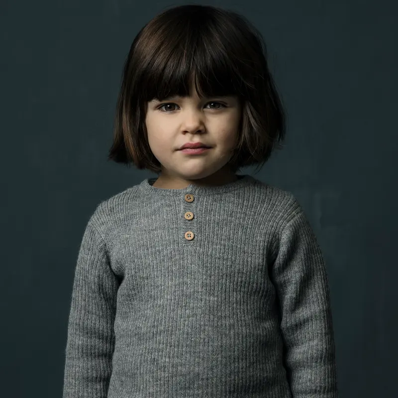 Organic Cotton Grandpa Sweater - Grey - 3-5y only