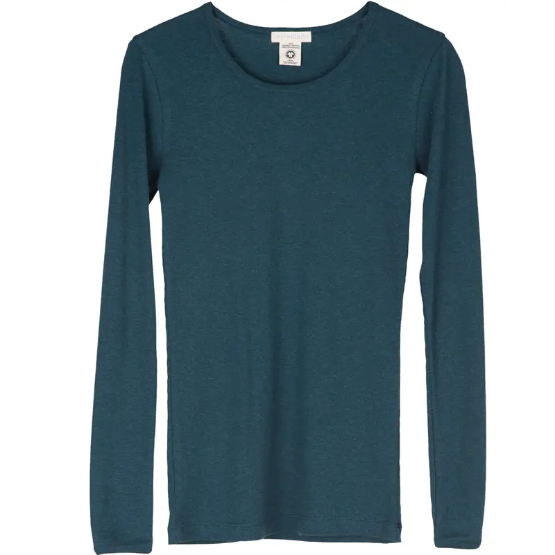 Organic Cotton Slim Rib Tee - Atlantic - 3y only