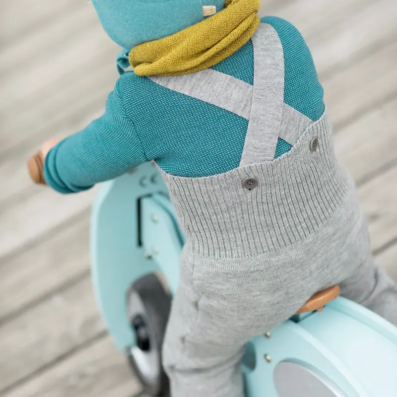 Organic Knitted Dungarees - Assorted Colours - 0-4y