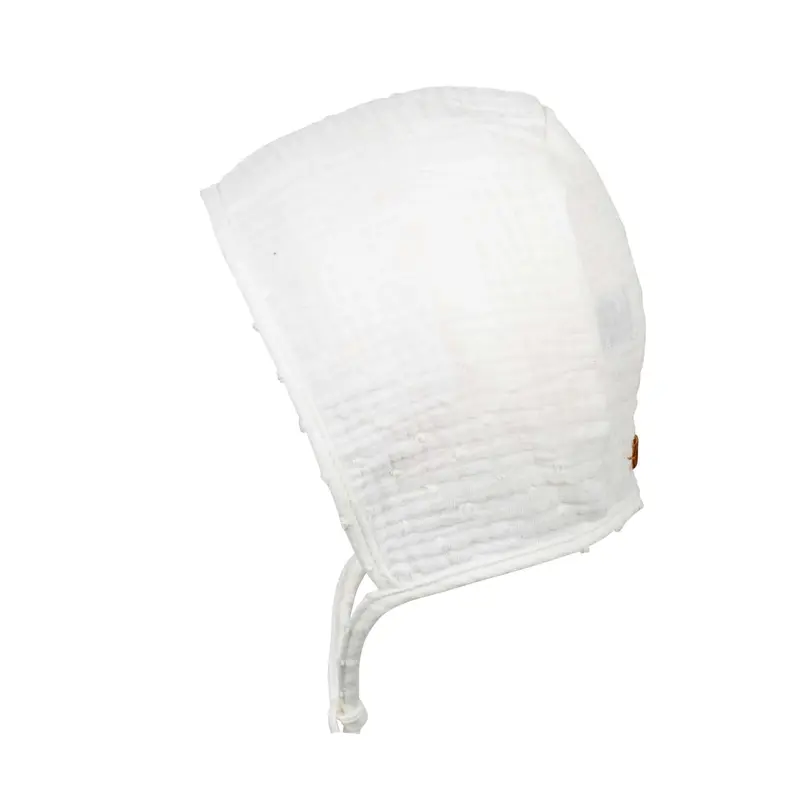 Organic Muslin Baby Bonnet - OffWhite - Premature - 12m