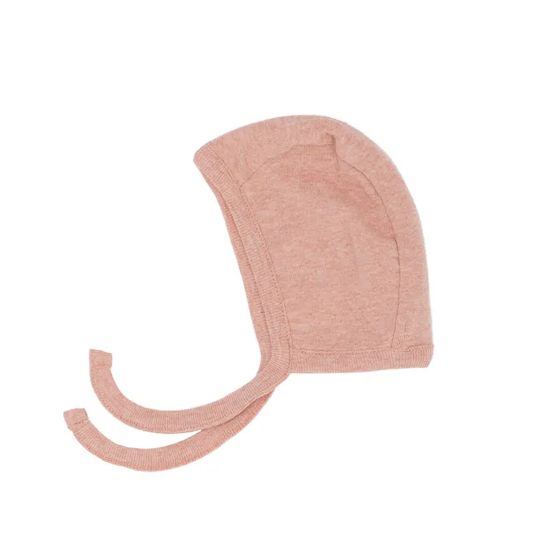 Organic Rib Cotton Baby Bonnet - Clay - Premature /Newborn