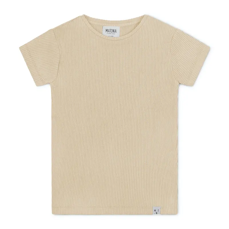 Organic Suna Rib Jersey T-Shirt - Powder - 6m-12y