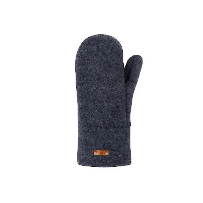 Organic Wool Fleece Adult Mittens - Navy