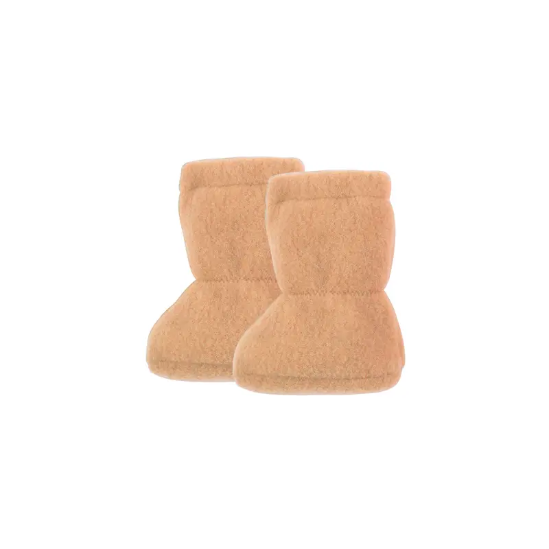Organic Wool Fleece Booties - Apricot - 0-12m