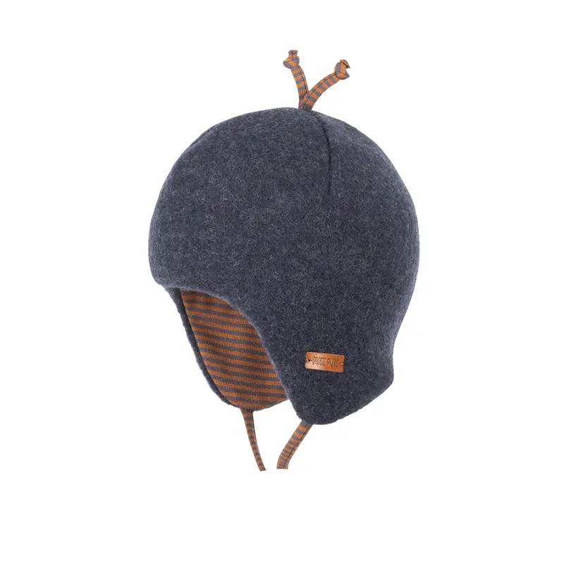 Organic Wool Fleece Hat - Navy - 1m-4y
