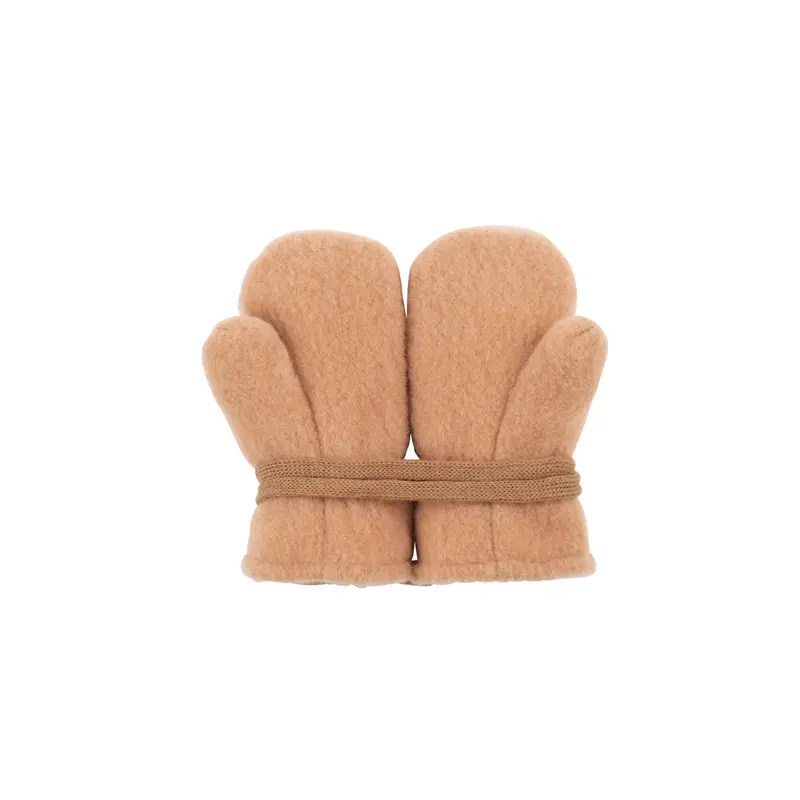 Organic Wool Fleece Mittens - Apricot - 0m-3y