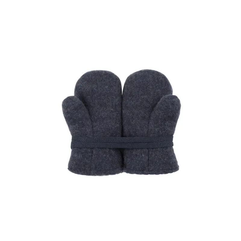 Organic Wool Fleece Mittens - Navy - 0m-3y