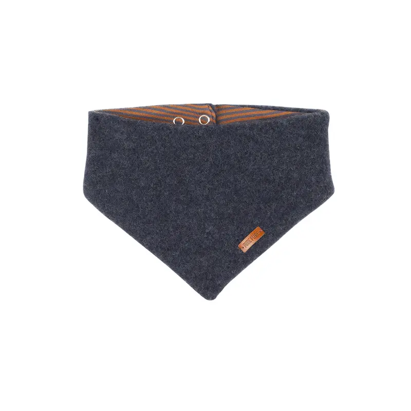 Organic Wool Fleece Scarf - Navy - 0-12m