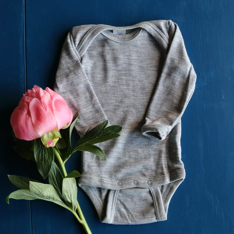 Organic Wool & Silk Body - Grey Melange - 5-6y only