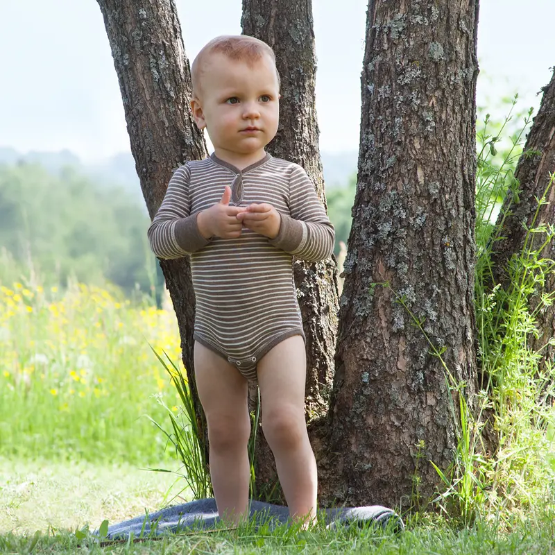 Organic Wool & Silk Body - Walnut/Natural - 3-6m only